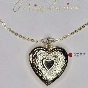 Mia Sarine Fine Silver Plated Heart Locket Necklace 16+2 inch